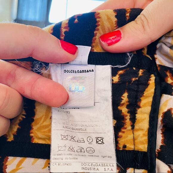 DG DOLCE GABBANA Gold Black Animal Print Corset Peplum Tank Top Blouse Shirt 40 - Picture 10 of 11